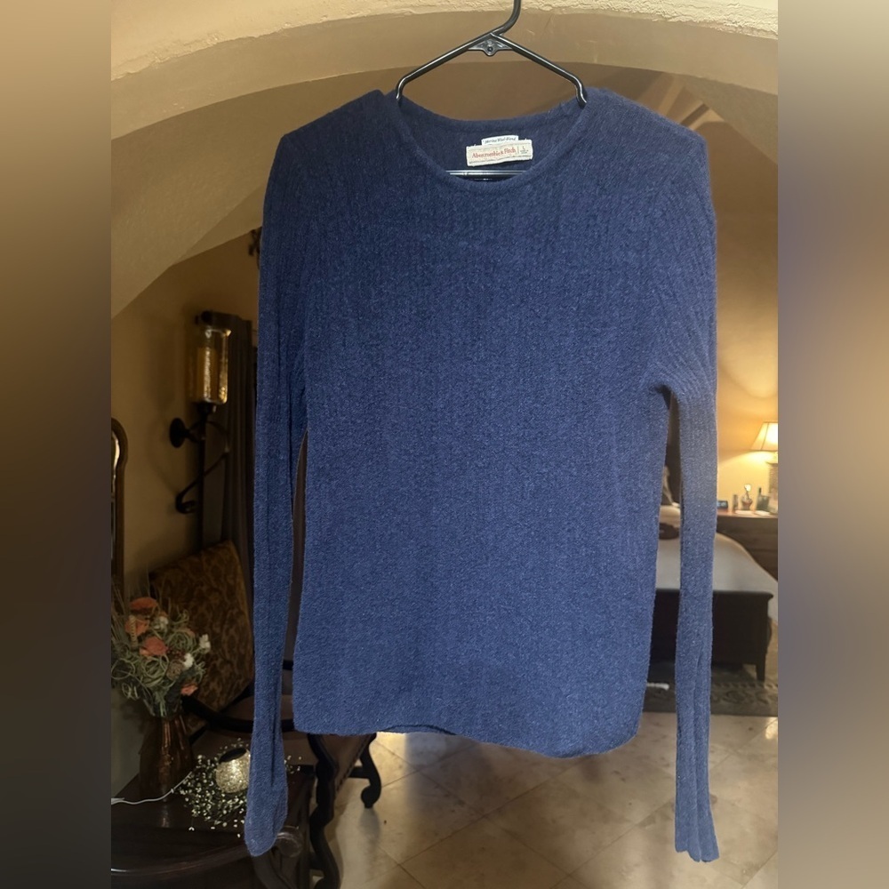 Abercrombie & Fitch Merino Navy Wool-Blend Sweater